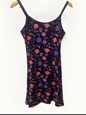 Women's Dark Blue Galaxy-Print Modal Chemise Nightdress
